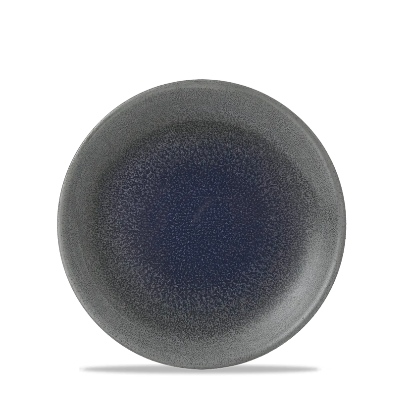 Churchill Stonecast Aqueous Fjord evolve coupebord Ø 16,5 cm – klein blauwgrijs porseleinen bordje voor horeca