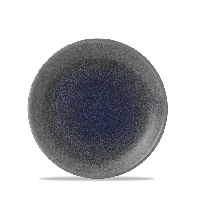 Churchill Stonecast Aqueous Fjord evolve coupebord Ø 16,5 cm – klein blauwgrijs porseleinen bordje voor horeca