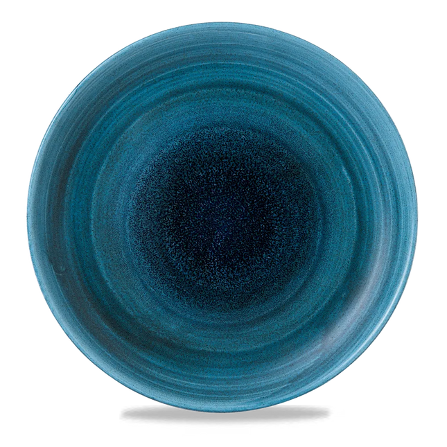 Churchill Aqueous Lagoon evolve coupebord Ø 26 cm – turquoise reactief glazuur porseleinen bord voor horeca