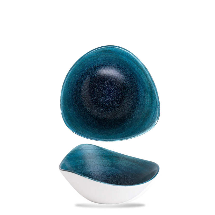Churchill Aqueous Lagoon Lotus kom Ø 18,5 cm – turquoise gemarmerd porseleinen kom voor bar en café