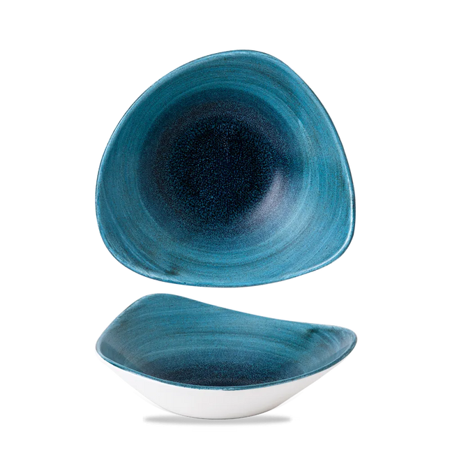 Churchill Aqueous Lagoon Lotus kom Ø 23,5 cm – turquoise gemarmerd porseleinen kom voor horeca