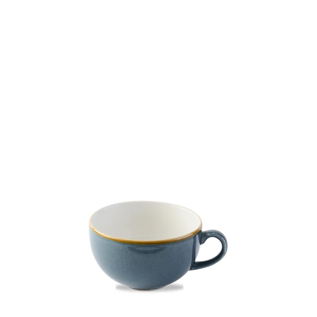 Churchill Stonecast Blueberry cappuccinokopje 340 ml – gespikkeld porseleinen kopje voor cafés