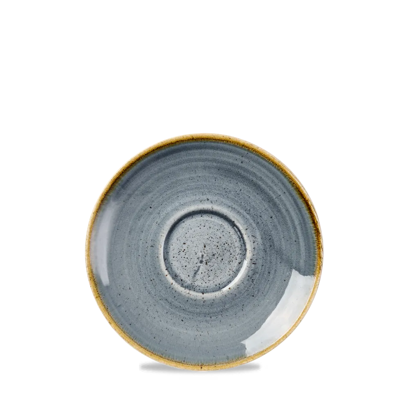 Churchill Stonecast Blueberry cappuccinoschotel Ø 15,6 cm – gespikkelde schotel voor koffie