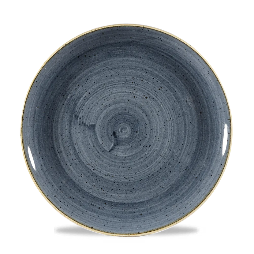 Churchill Stonecast Blueberry coupebord Ø 27 cm – gespikkeld porseleinen bord voor restaurants