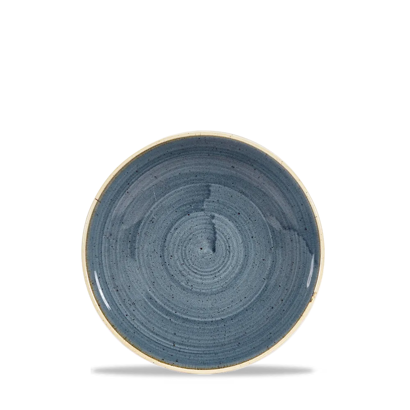 Churchill Stonecast Blueberry coupekom Ø 18 cm – paarsblauw gemarmerd porseleinen kom voor horeca