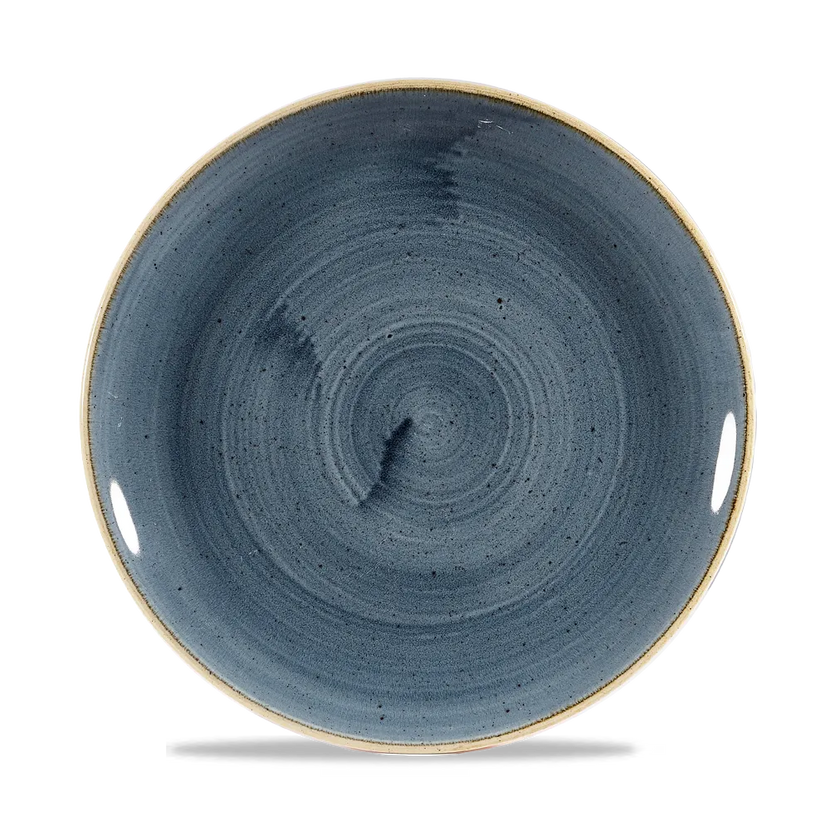 Churchill Stonecast Blueberry coupebord Ø 22 cm – gespikkeld porseleinen bord voor restaurants