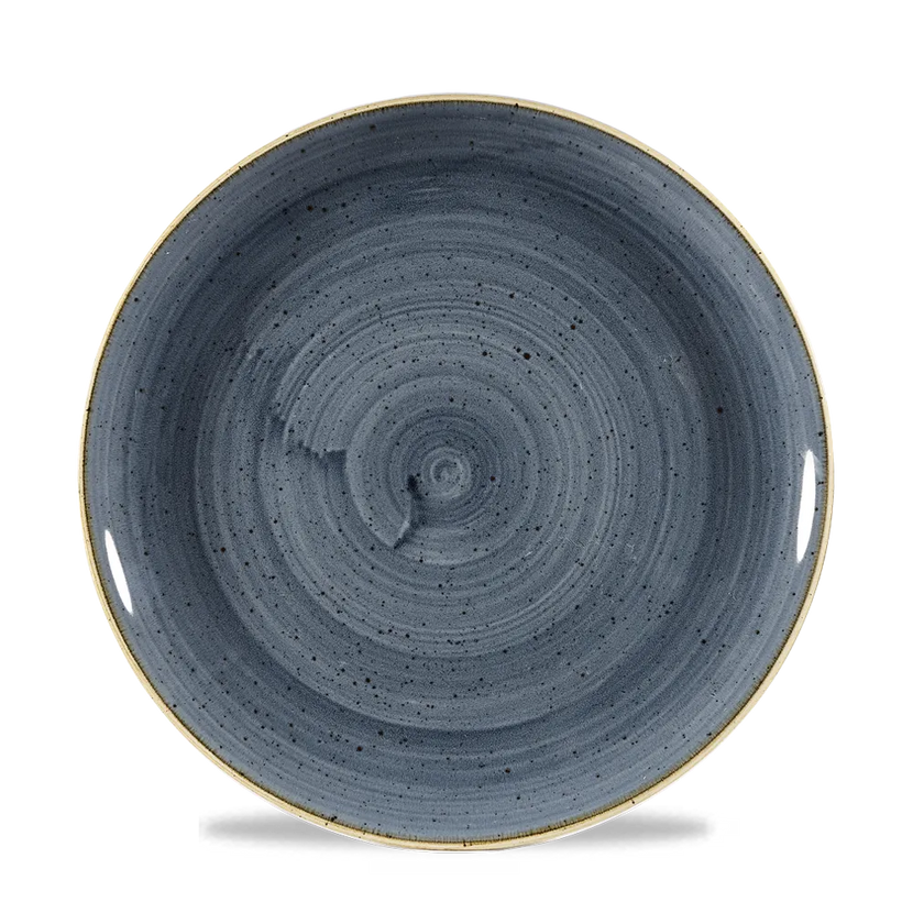 Churchill Stonecast Blueberry coupebord Ø 22,9 cm – gespikkeld porseleinen bord voor horeca