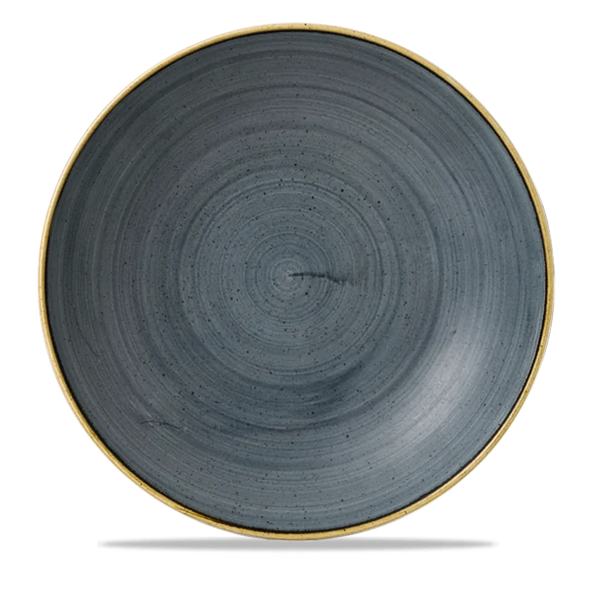 Churchill Blueberry grote coupekom Ø 31 cm – paarsblauw gemarmerd porseleinen kom voor horeca