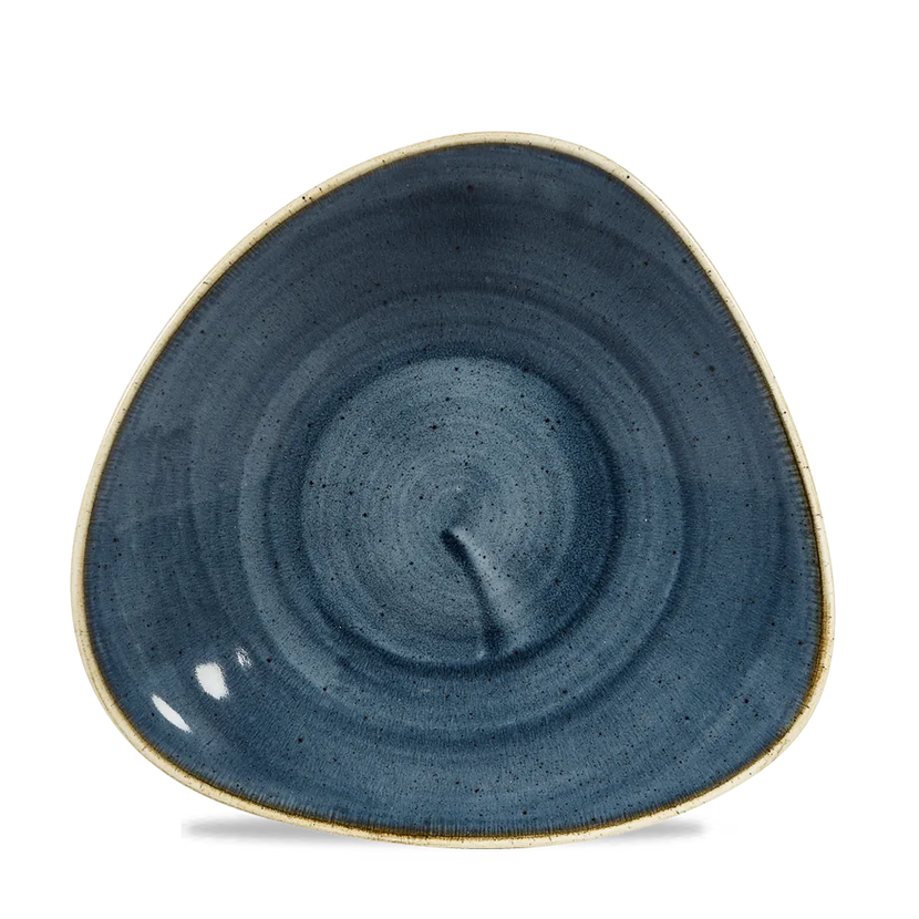 Churchill Stonecast Blueberry driehoekige ondiepe kom 27,2x26,7 cm – paarsblauw porseleinen kom voor fine dining