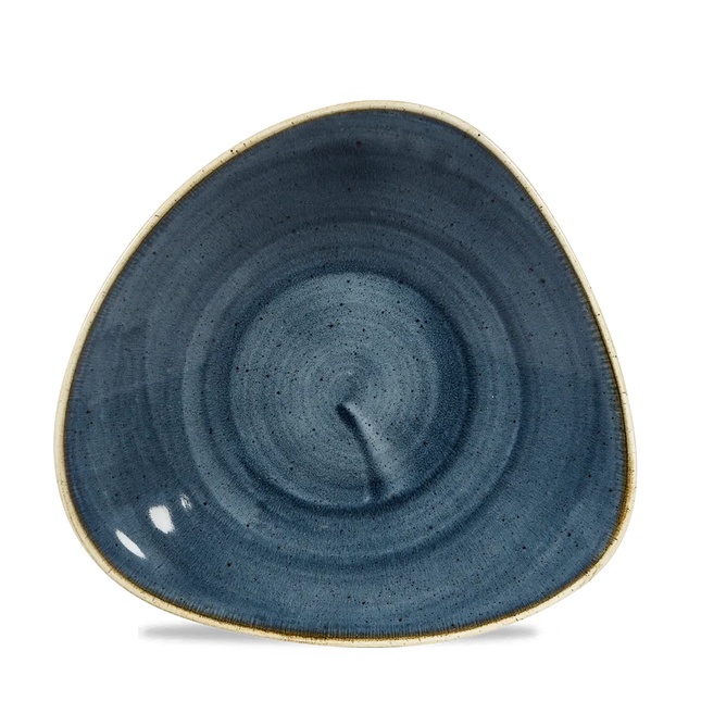 Churchill Stonecast Blueberry driehoekige ondiepe kom 27,2x26,7 cm – paarsblauw porseleinen kom voor fine dining