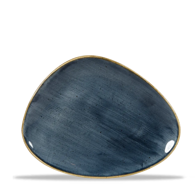 Churchill Stonecast Blueberry driehoekig chefsbord 26,5x20,5 cm – paarsblauw porseleinen bord voor horeca