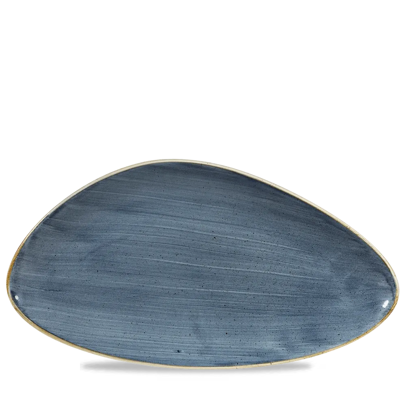 Churchill Stonecast Blueberry driehoekig chefsbord 35,5 x 18,8 cm – groot paarsblauw bord voor fine dining