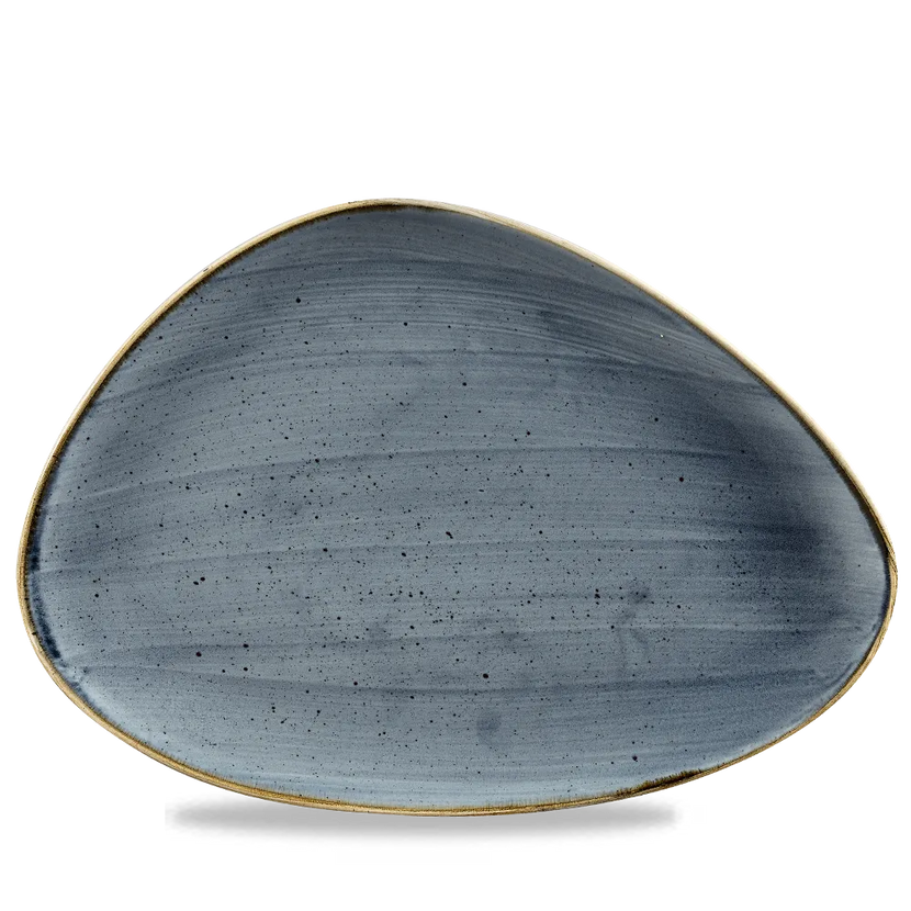 Churchill Stonecast Blueberry driehoekig chefsbord 35,6x25 cm – extra groot paarsblauw bord voor horeca