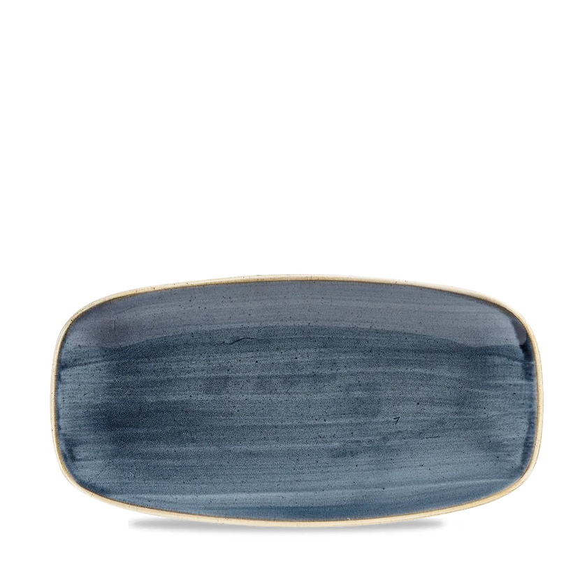 Churchill Stonecast Blueberry ovaal chefsbord 35,5 x 18,9 cm – groot paarsblauw bord voor fine dining