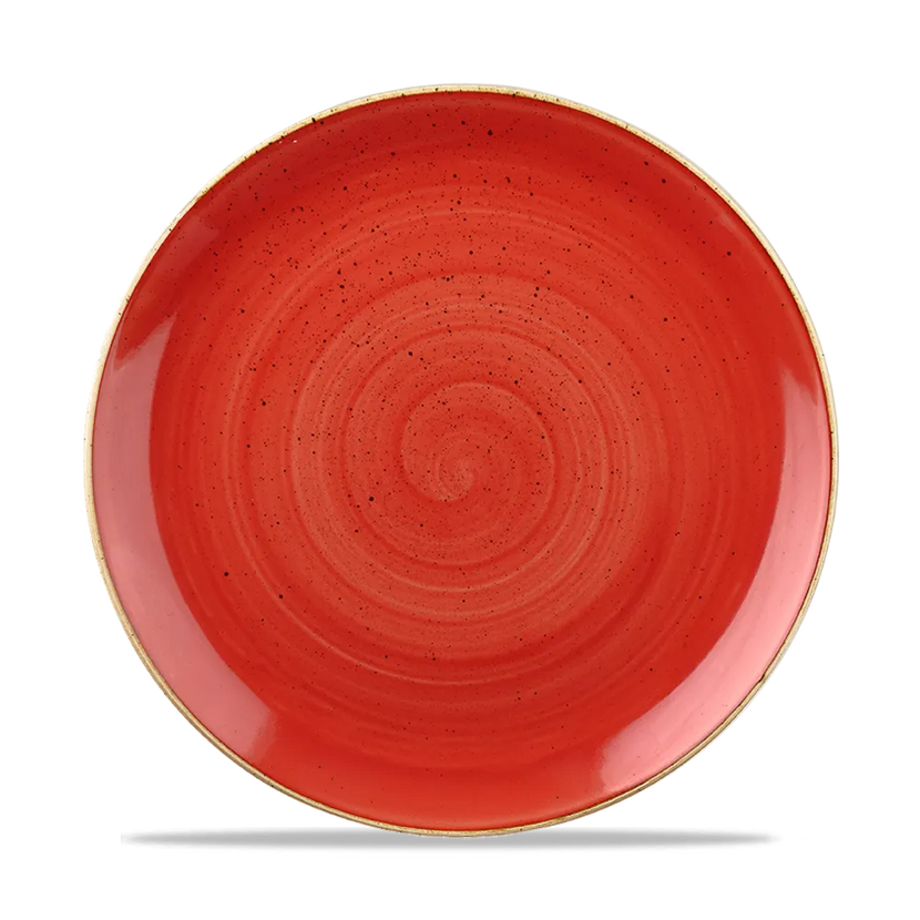 Churchill Stonecast Berry Red evolve coupebord Ø 26 cm – rood reactief glazuur porseleinen bord voor fine dining