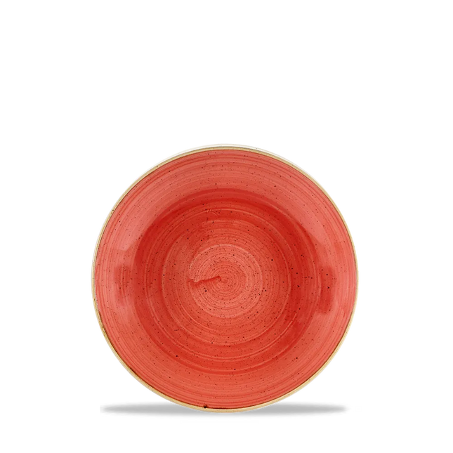 Churchill Stonecast Berry Red evolve coupekom Ø 18 cm – rood gemarmerd porseleinen kom voor fine dining