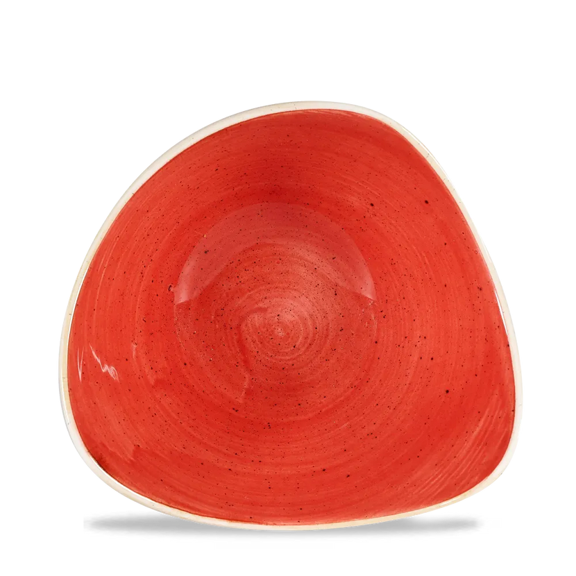 Churchill Stonecast Berry Red Lotus kom Ø 18 cm – rood gemarmerd porseleinen kom voor fine dining