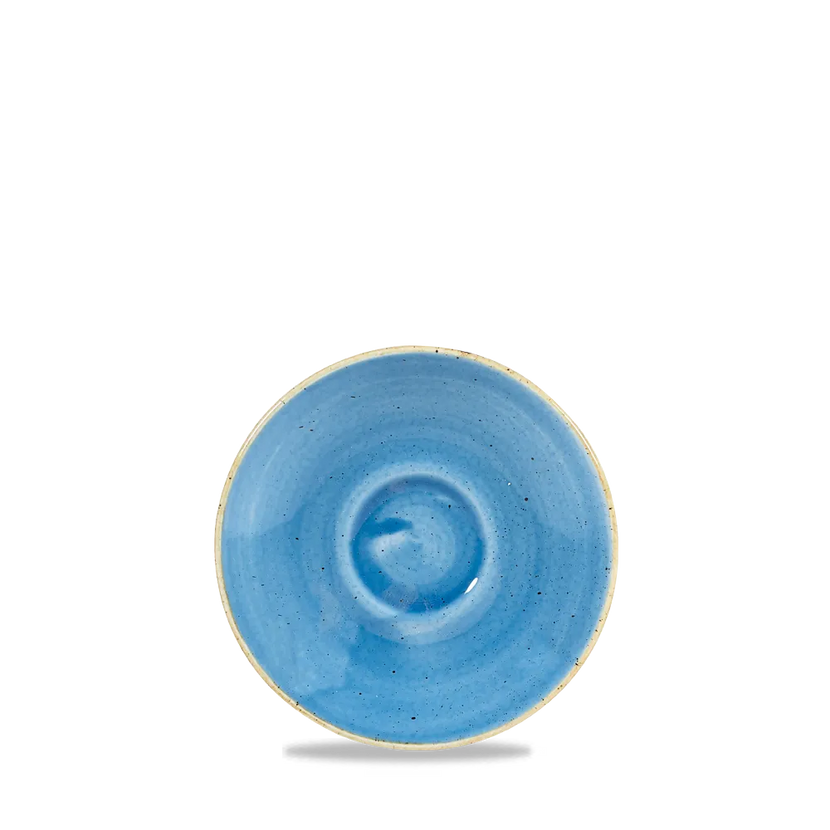 Churchill Stonecast Cornflower Blue espressoschotel 11 cm – kobaltblauw porseleinen schoteltje voor café en bar