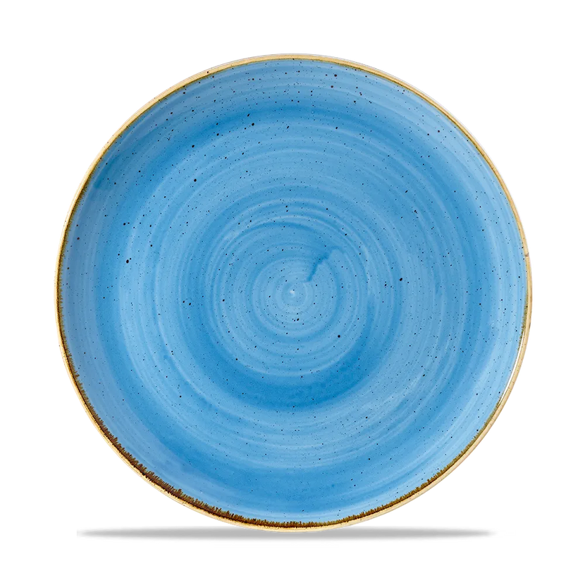 Churchill Stonecast Cornflower Blue coupebord Ø 26 cm – kobaltblauw reactief glazuur bord voor fine dining
