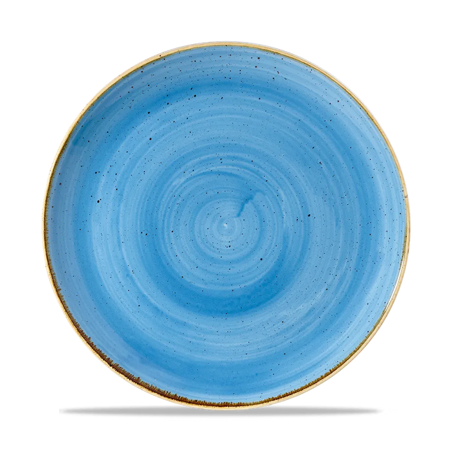 Churchill Stonecast Cornflower Blue coupebord Ø 26 cm – kobaltblauw reactief glazuur bord voor fine dining