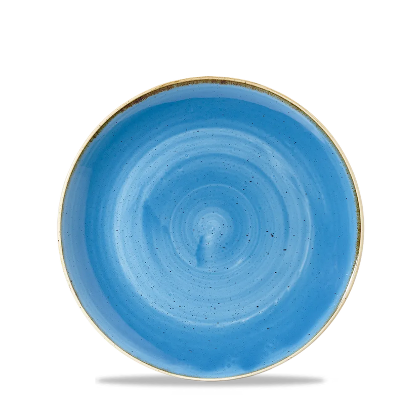 Churchill Stonecast Cornflower Blue coupekom Ø 18 cm – kobaltblauw gemarmerd porseleinen kom voor restaurants