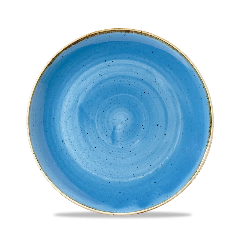 Churchill Stonecast Cornflower Blue coupekom Ø 25 cm – kobaltblauw reactief glazuur kom voor fine dining