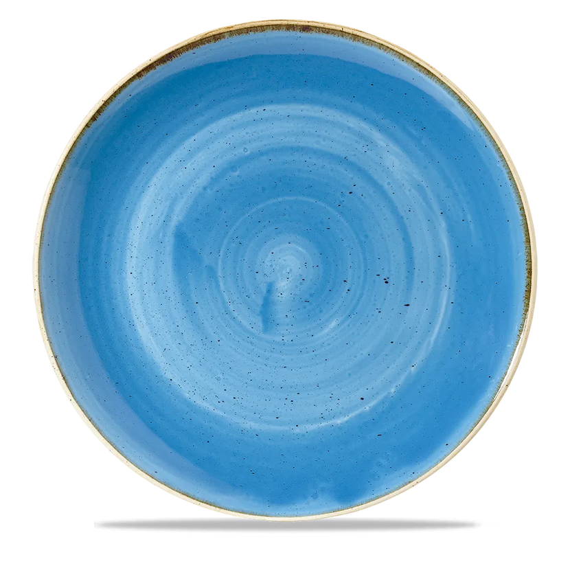 Churchill Stonecast Cornflower Blue grote coupekom Ø 30 cm – kobaltblauw gemarmerd porseleinen kom voor horeca