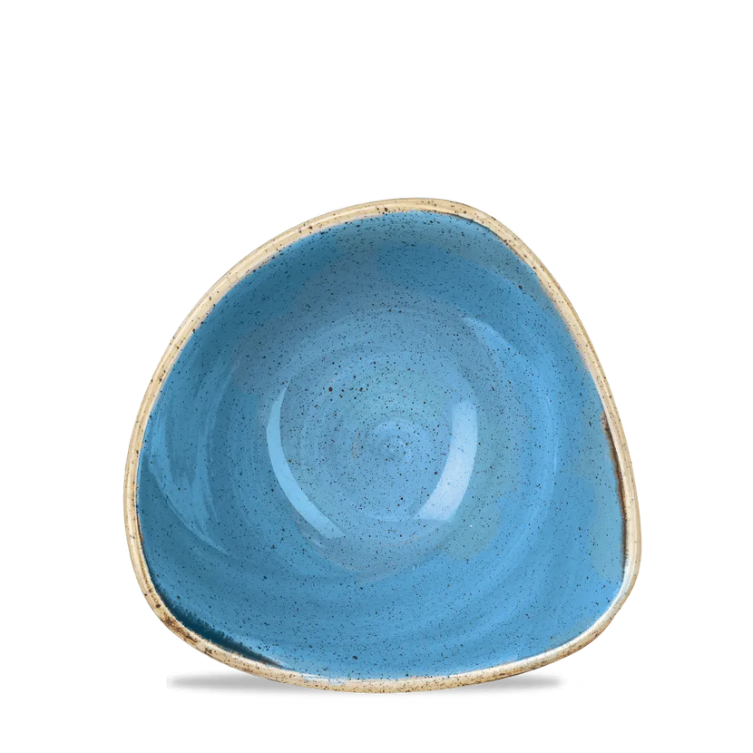Churchill Stonecast Cornflower Blue driehoekige kom Ø 15 cm – klein kobaltblauw kommetje voor horeca