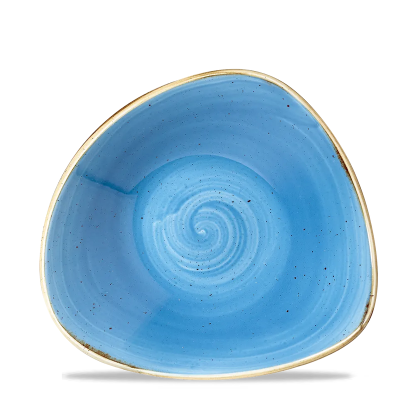 Churchill Stonecast Cornflower Blue driehoekige kom Ø 24 cm – kobaltblauw porseleinen kom voor fine dining