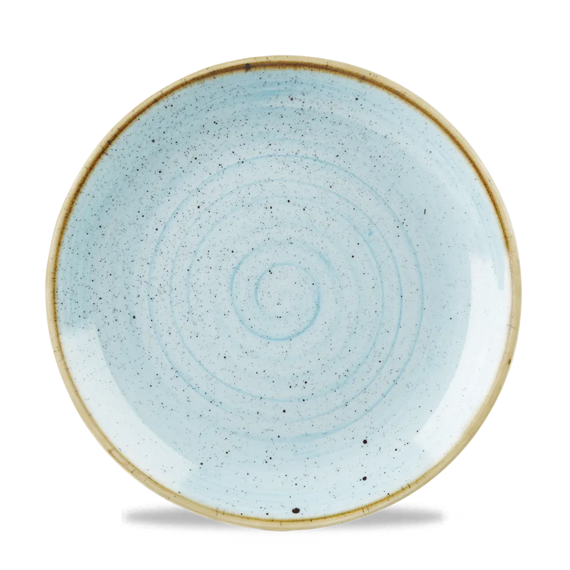 Churchill Stonecast Duck Egg coupebord Ø 27 cm – gespikkeld porseleinen bord voor restaurants