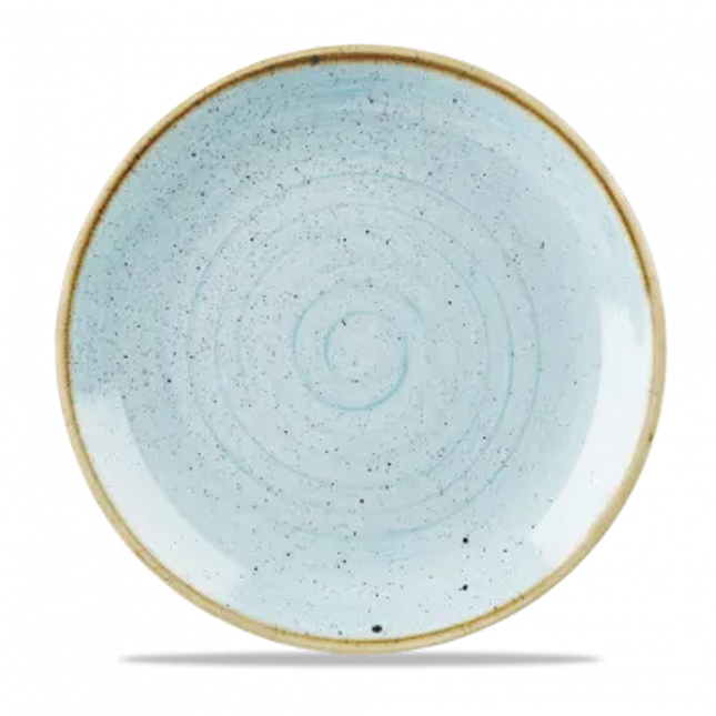 Churchill Stonecast Duck Egg evolve coupebord Ø 22 cm – zachtblauw gemarmerd porseleinen bord voor restaurants