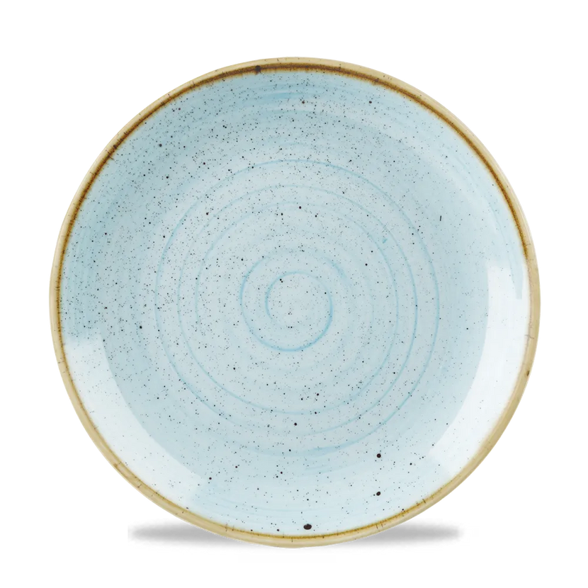 Churchill Stonecast Duck Egg coupebord Ø 22,9 cm – gespikkeld porseleinen bord voor horeca