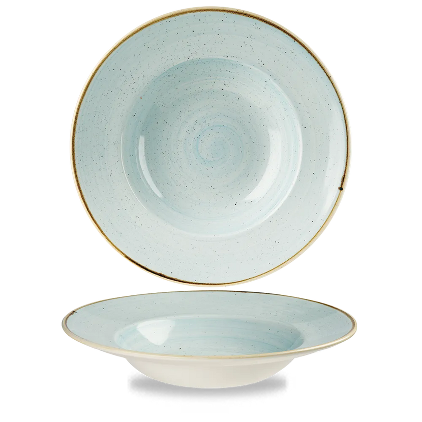 Churchill Stonecast Duck Egg Profile brede kom groot Ø 28 cm – zachtblauw kom met rand voor restaurants