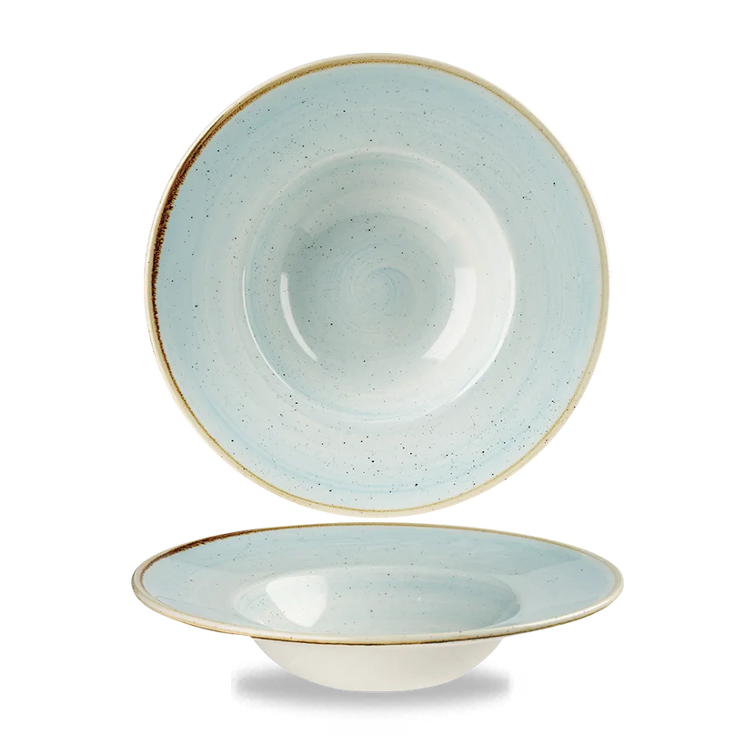 Churchill Stonecast Duck Egg Profile brede kom medium Ø 24 cm – zachtblauw kom met rand voor horeca