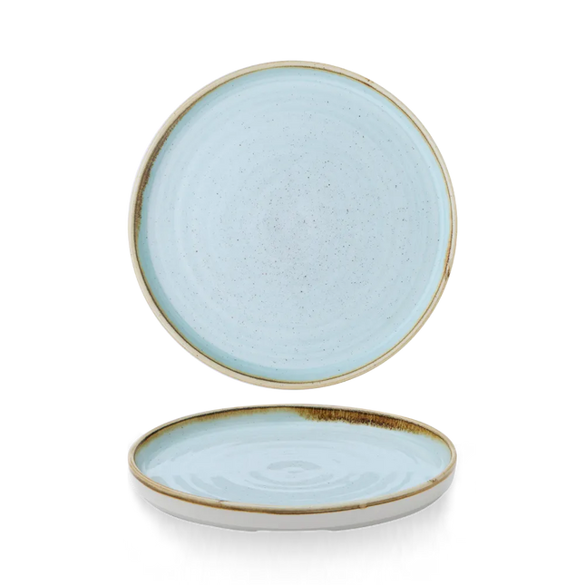 Churchill Stonecast Duck Egg bord met opstaande rand 21 cm – zachtblauw porseleinen bord voor fine dining