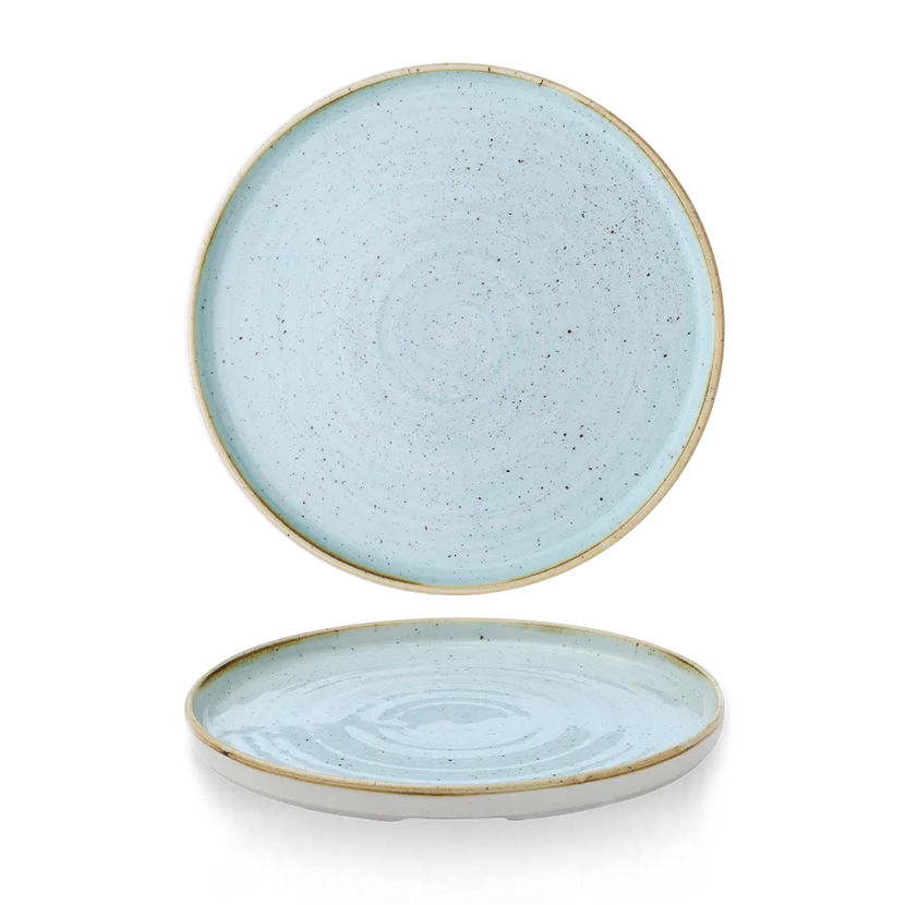 Churchill Stonecast Duck Egg bord met opstaande rand 26 cm – zachtblauw porseleinen bord voor restaurants