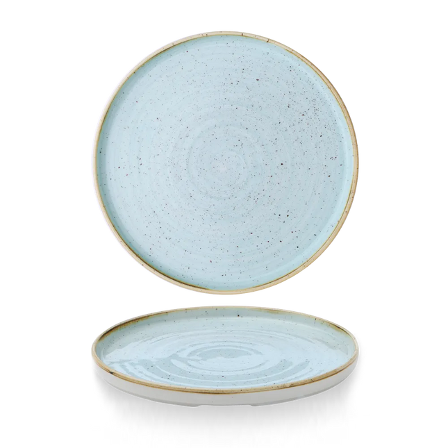 Churchill Stonecast Duck Egg bord met opstaande rand 26 cm – zachtblauw porseleinen bord voor restaurants
