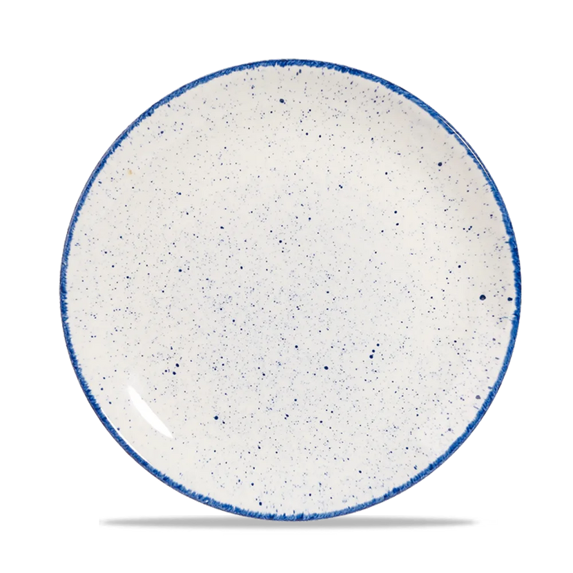 Churchill Stonecast Hints Indigo evolve coupebord Ø 22,5 cm – diepblauw gemarmerd porseleinen bord voor restaurants