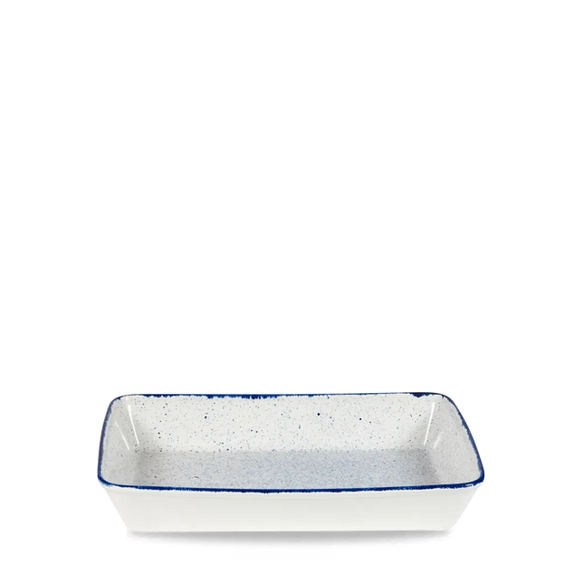 Churchill Stonecast Hints Indigo rechthoekige ovenschaal 38 cm – diepblauwe ovenvaste schaal voor fine dining