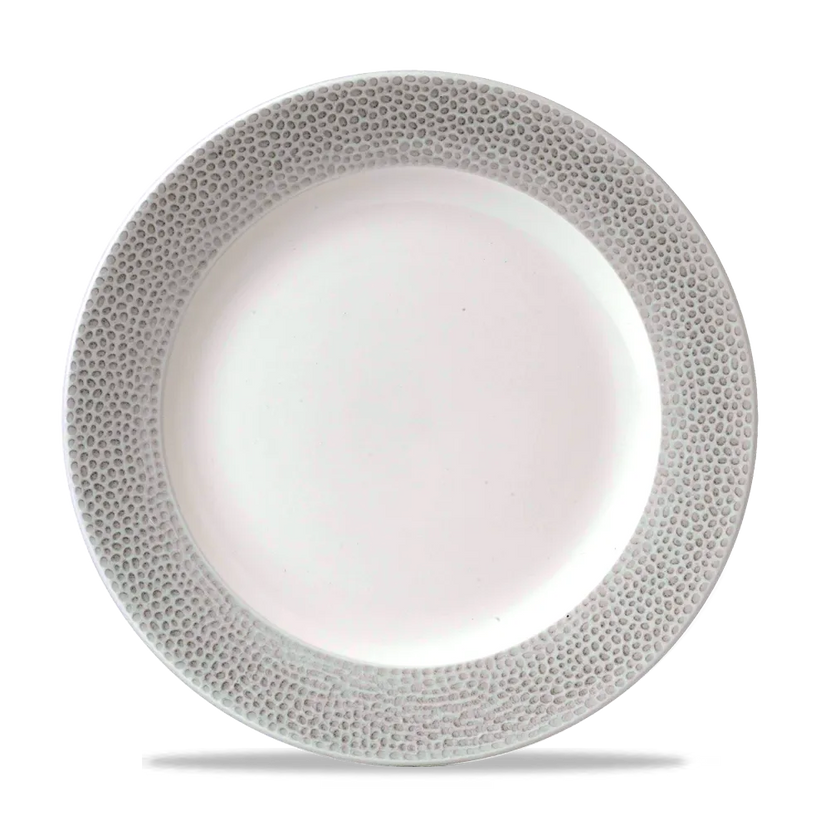 Churchill Isla Spinwash Shale Grey Profile bord op voet Ø 26 cm – grijs porseleinen bord voor restaurants