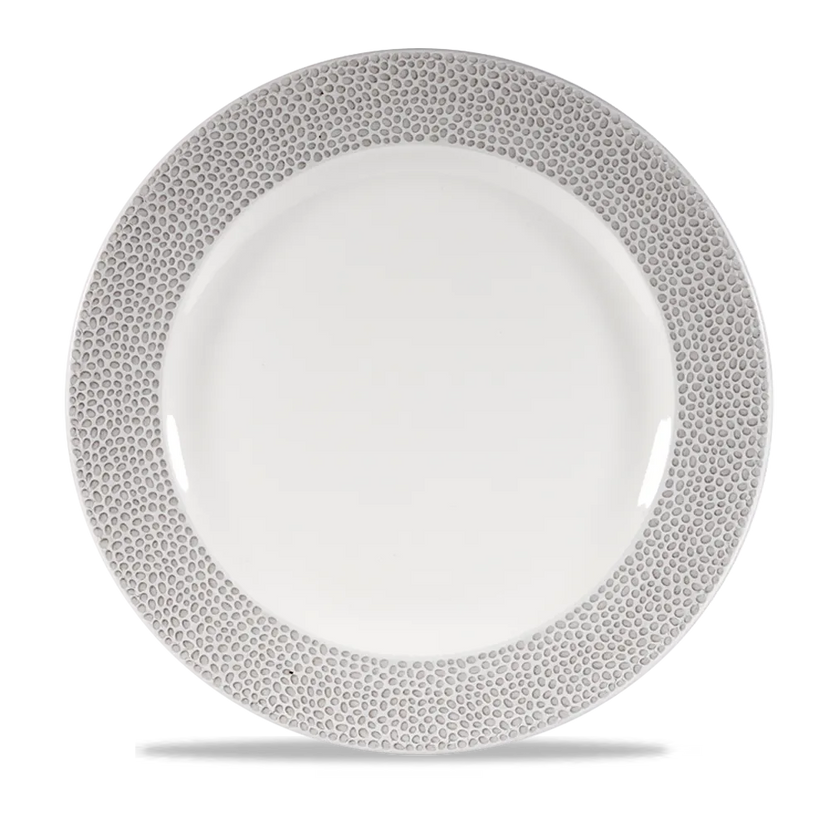 Churchill Isla Spinwash Shale Grey bord op voet Ø 27,6 cm – porseleinen bord voor fine dining