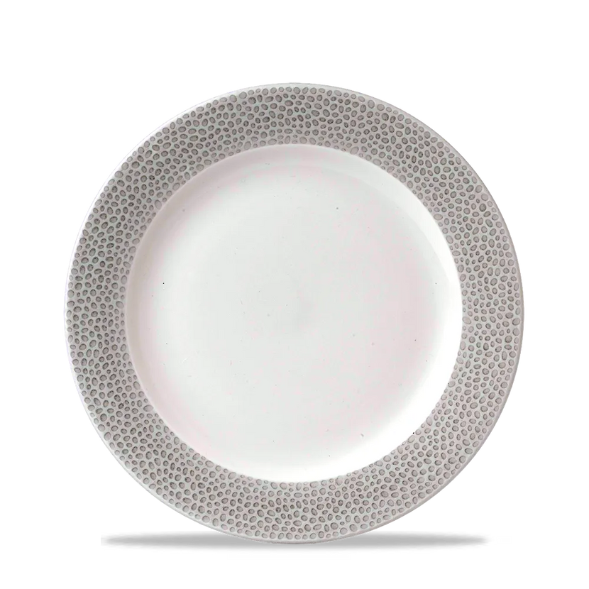 Churchill Isla Spinwash Shale Grey Profile bord op voet Ø 23,4 cm – grijs porseleinen bord voor horeca