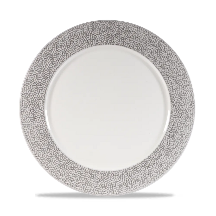 Churchill Isla Spinwash Shale Grey presentatiebord Ø 30 cm – grijs gemarmerd porseleinen bord voor restaurants