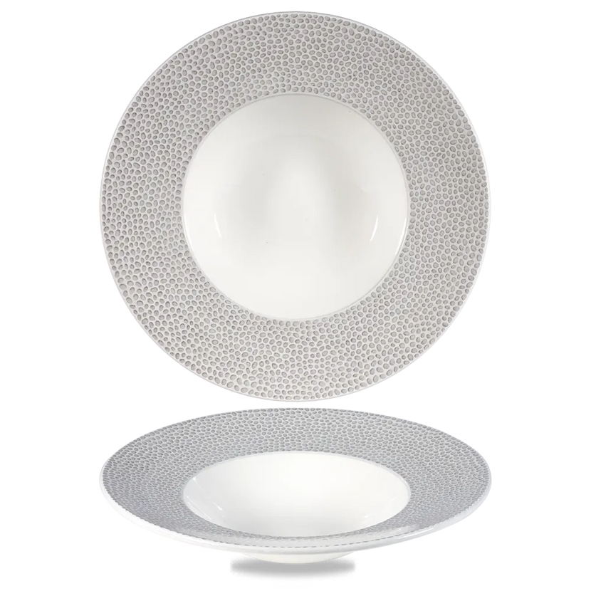 Churchill Isla Spinwash Shale Grey brede kom Ø 28 cm – grijs porseleinen kom met rand voor restaurants