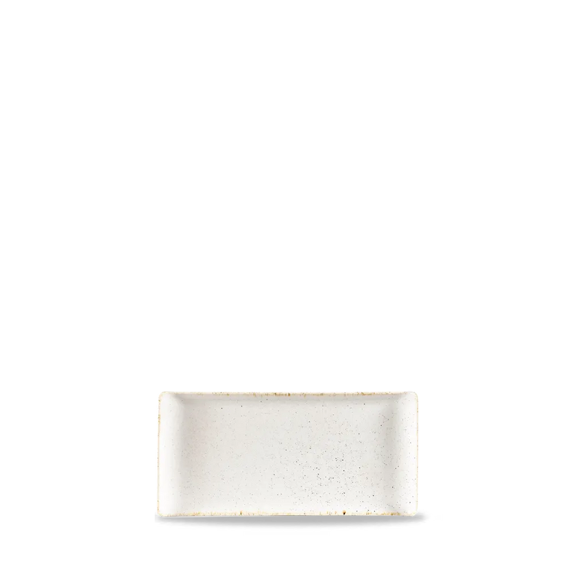Churchill Stonecast Hints Barley White rechthoekig buffetblad 30 cm – crèmekleurig serveerplateau voor restaurants