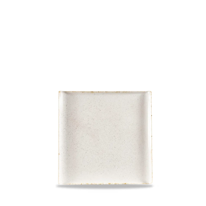 Churchill Stonecast Hints Barley White vierkant buffetblad 30 cm – crèmekleurig serveerplateau voor fine dining