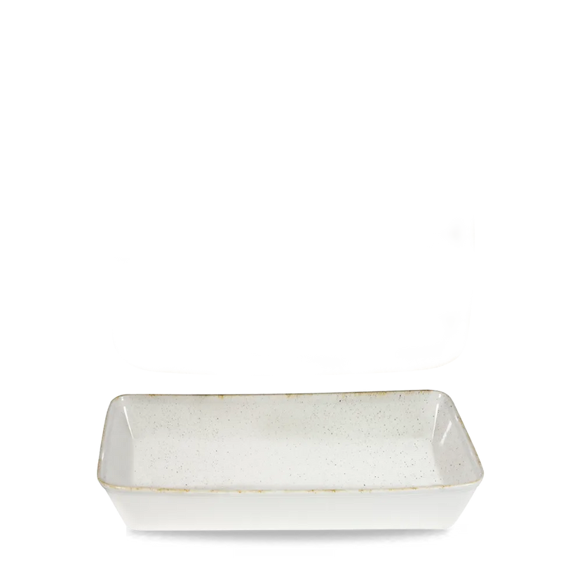 Churchill Stonecast Hints White rechthoekige ovenschaal 38 x 25 x 6,2 cm – witte ovenvaste schaal voor fine dining