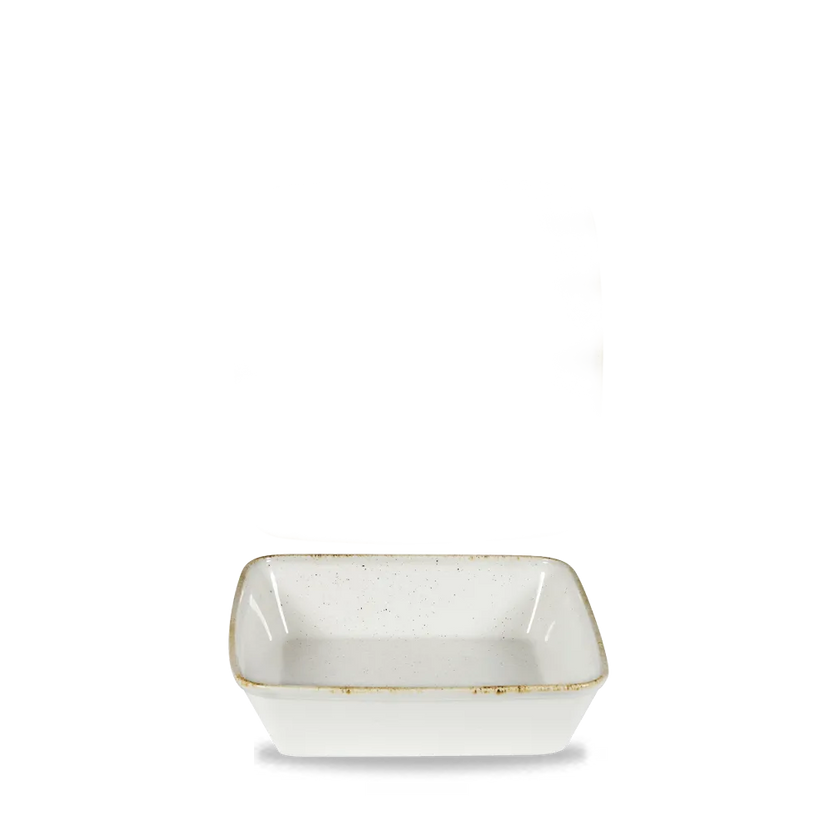Churchill Stonecast Hints White vierkante ovenschaal 25 cm – witte ovenvaste schaal voor horeca