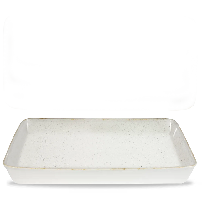 Churchill Stonecast Hints White rechthoekige ovenschaal 53 x 32,5 x 6,2 cm – grote witte ovenschaal voor horeca