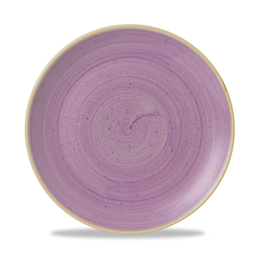 Churchill Stonecast Lavender evolve coupebord Ø 26 cm – lila reactief glazuur porseleinen bord voor fine dining
